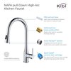 Kibi Napa Single Handle Pull Down Kitchen Sink Faucet with Soap Dispenser C-KKF2005CH-KSD100CH